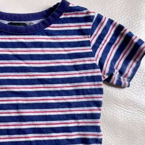 10/$35💥Picapino Soft Striped T-Shirt, Navy White & Red Stripes, Short Sleeve